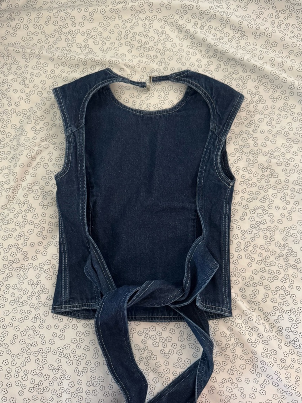 Lioness Dark Blue Denim Sleeveless Top and Wrap Mini Skort Set - Picture 5 of 6